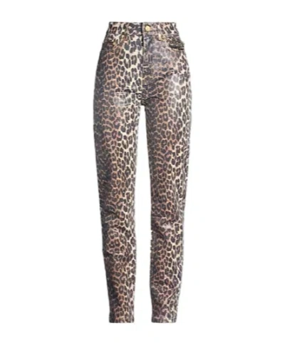 Ganni Leopard Print Jeans In Animal Print