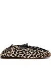 Ganni Leopard-print Lace-up Ballet Flats In Multi