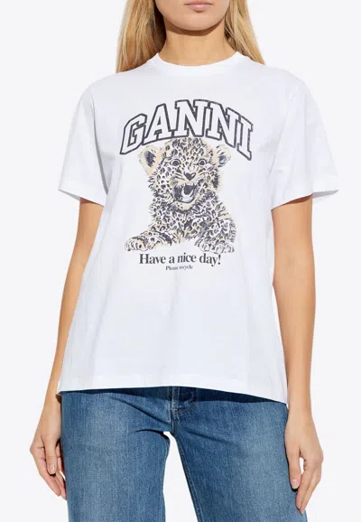 Ganni Barba Napoli Classic 1000 Stipes Shirt In White