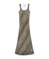 Ganni Animal Print Scoop Neckline Floor-length Dress