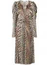 Ganni Leopard Print Midi Dress