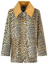 GANNI GANNI LEOPARD PRINT MIDI JACKET