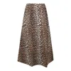 Ganni Leopard Print Midi Skirt