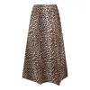 Ganni Leopard Print Midi Skirt In Brown