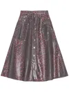 Ganni Midirock Mit Leoparden-print In Grau