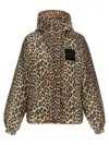 Ganni Leopard-print Nylon Hooded Blouson Jacket In Animal Print