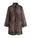 Ganni Leopard-print Organic-cotton Shirt In Black