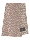Ganni Gerippter Schal Mit Leopardenmuster In Brown