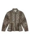 Ganni Leopard-print Shirt In Brown