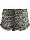 GANNI LEOPARD PRINT SHORTS