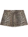 Ganni Leopard-print Shorts In Black