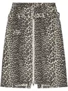 Ganni Beige & Black Cotton Tweed Midi Skirt In Neutrals