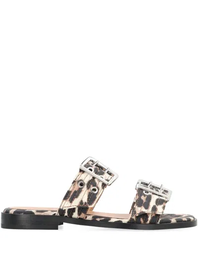 Ganni Alexander Mcqueen Ruthenium Metal Optical Glasses In Black