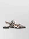 Ganni Multicolor Ballet Shoes With Double Buckle And All-over Leopard Print