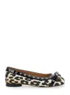 Ganni Eyelet Bow Leopard-print Satin Ballet Flats In Leopard Print