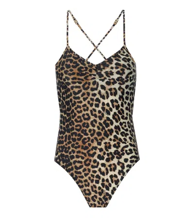 GANNI GANNI LEOPARD-PRINT SWIMSUIT