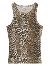 Ganni Tanktop Mit Leoparden-print In Brown