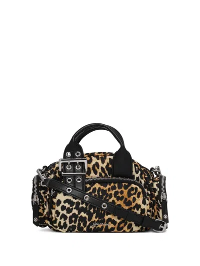 GANNI LEOPARD-PRINT TOTE BAG