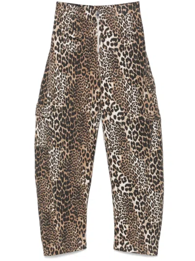 GANNI LEOPARD-PRINT TROUSERS