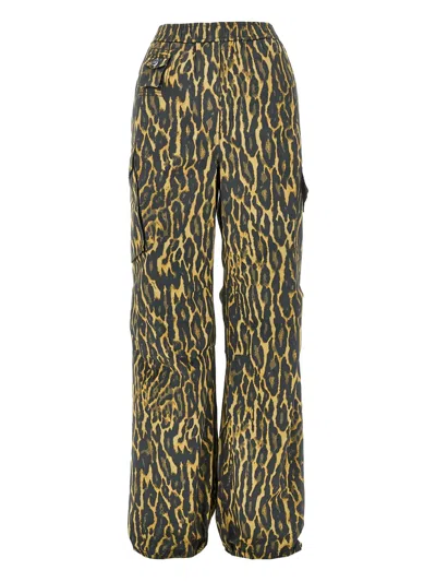 Ganni Leopard-print Trousers In Multi