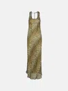 Ganni Leopard Print Viscose Long Dress