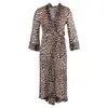 Ganni Leopard-print Wrap Maxi Dress In Brown Cotton In Multi
