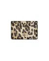 Ganni Bou Leopard-print Leather Card Holder In Animal Print