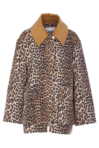 GANNI LEOPARD PRINTED JACKET