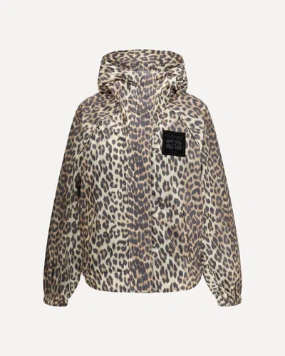 GANNI LEOPARD RAINCOAT JACKET