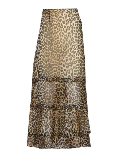 GANNI LEOPARD SKIRT