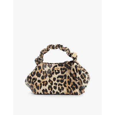 Ganni Small Bou Leopard Print Recycled Leather-blend Shoulder Bag