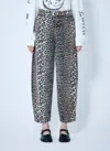 Ganni Organic Denim Leopard Izey Straight Jeans In Animal Print