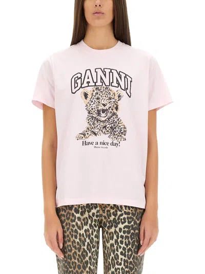 GANNI "LEOPARD" T-SHIRT