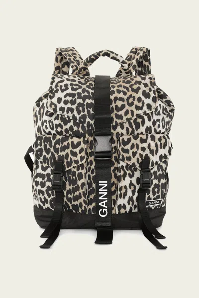 Ganni Recycled Tech Backpack Print In Multicolour