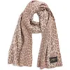 Ganni Leopard Wool Blend Knit Scarf In Multi