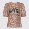 Ganni Leopard Print Wool Mix T-shirt