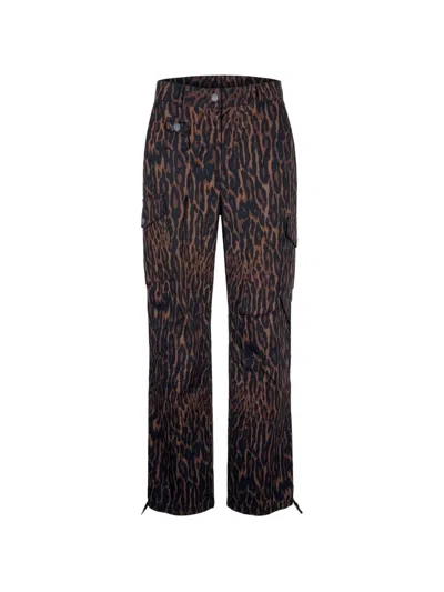 Ganni Leopard-print Cargo Pants In Brown