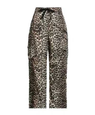Ganni Leopard-print Cargo Trousers In Animal Print
