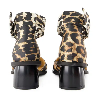 Ganni Leopard-print Synthetic Heel In Multi