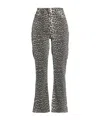 Ganni Leopardprint Washed Denim Bootcut Pants In Multi
