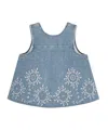Ganni Open-back Denim Top In Light Blue