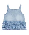 Ganni Ruffle Strap Back Sleeveless Top