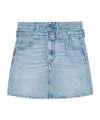Ganni Soft Rigid Denim Mini Skirt Light Blue Stone