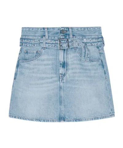 GANNI LIGHT BLUE DENIM MINI SKIRT