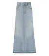 Ganni Pleated Denim Midi Skirt