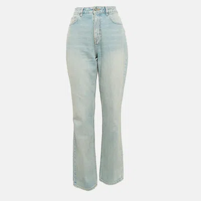 Ganni Light Blue Denim Straight Leg Jeans M Waist