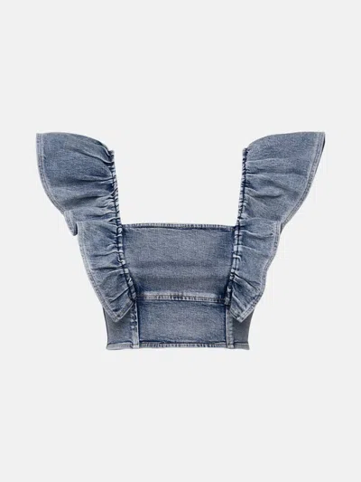 Ganni Kids' Light Blue Denim Top