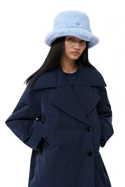 Ganni Light Blue Fluffy Tech Bucket Hat In Light Blue Vintage