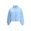 Ganni Shiny Nylon Short Puffer Jacket In Blue