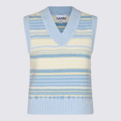 GANNI LIGHT BLUE WOOL KNITWEAR